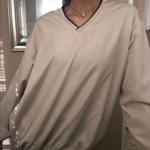 Vintage Izod Cream V Neck Sweatshirt!